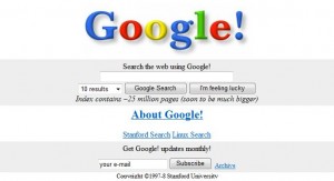 Google Page on 11th November 1998, Hosted at Stanford University Server
