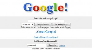Google Page on 11th November 1998 Google Page on 11th November 1998, Hosted at Stanford University Server