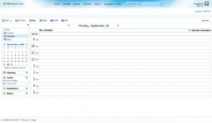 Windows Live Hotmail Wave 3 - Calendar Page Screenshot Windows Live Hotmail Wave 3 - Calendar Page Screenshot