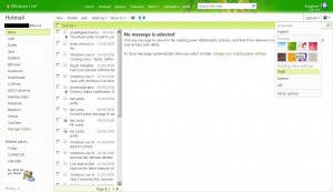 Windows Live Hotmail Wave 3 - Options 1 Page Screenshot