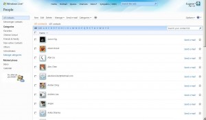 Windows Live Hotmail Wave 3 - People Page Screenshot