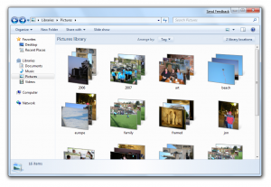 Windows 7 Libraries, Photo Gallery