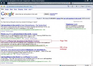 Search Engine Optimization Title and URL SEO - Title & URL (Click on the image to see larget picture view)