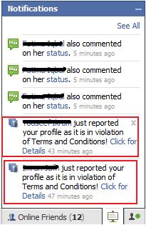 Facebook Fake TOS Violation Notification