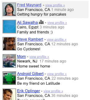 Google Latitude Share Comments and Talk on IM