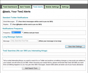 Twe2 Alert Settings