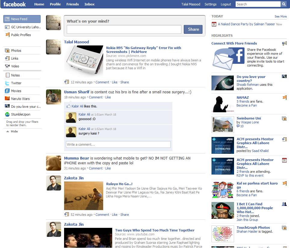 Facebook new interface sucks ...