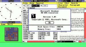 Microsoft Windows 1.01 the first windows developed by Microsoft in year 1985.