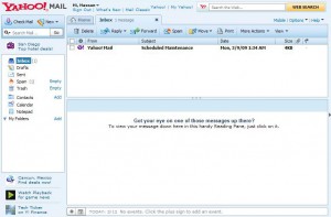 Yahoo Mail Under Maintenance