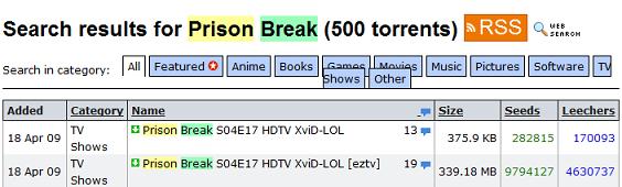 Prison Break Fake Seeds on Torrent