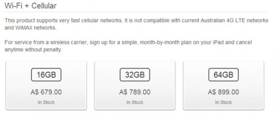 New iPad WiFi + 4G description changed on Apple Australia website